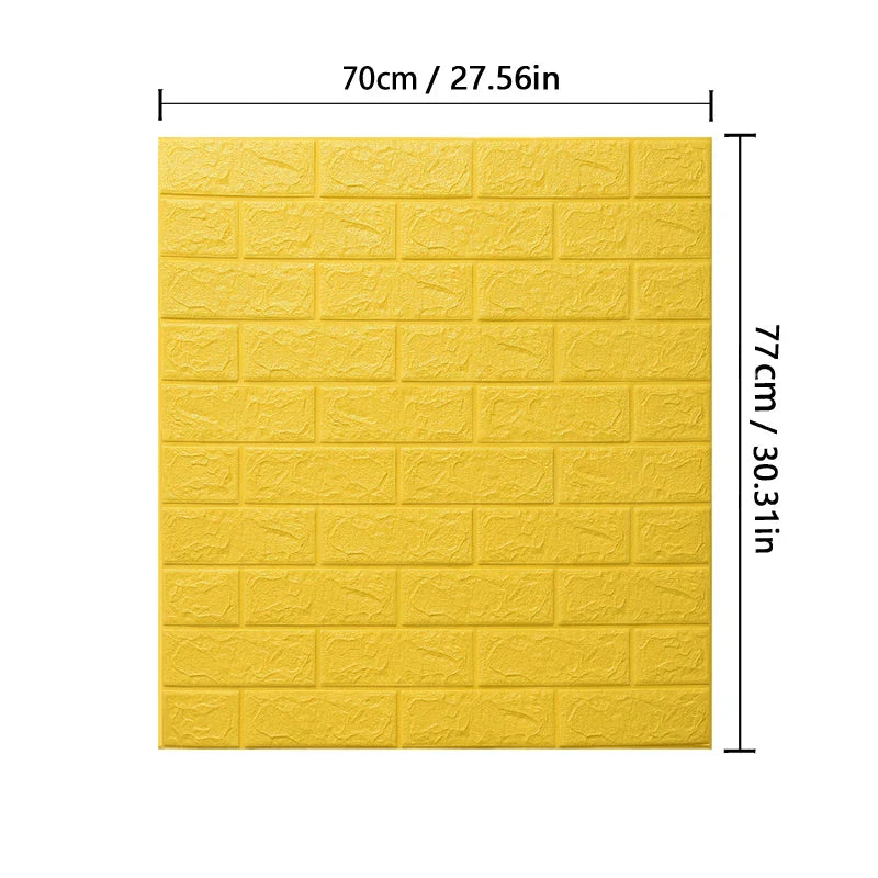 77cm*70cm 3D Self-adhesive Wallpaper Waterproof Brick Retro Wall Stickers Living Room Bedroom Wall Stickers Home Decoration