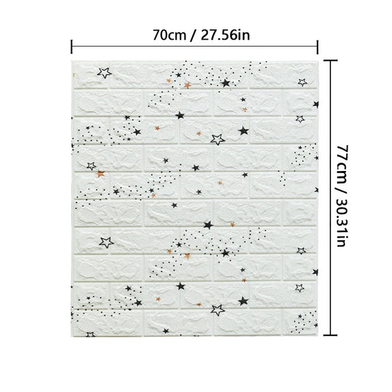77cm*70cm 3D Self-adhesive Wallpaper Waterproof Brick Retro Wall Stickers Living Room Bedroom Wall Stickers Home Decoration