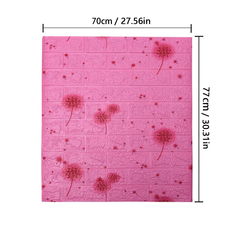 77cm*70cm 3D Self-adhesive Wallpaper Waterproof Brick Retro Wall Stickers Living Room Bedroom Wall Stickers Home Decoration