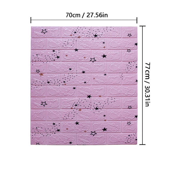 77cm*70cm 3D Self-adhesive Wallpaper Waterproof Brick Retro Wall Stickers Living Room Bedroom Wall Stickers Home Decoration