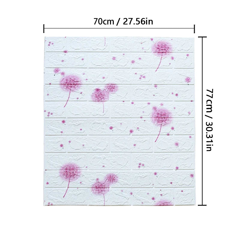77cm*70cm 3D Self-adhesive Wallpaper Waterproof Brick Retro Wall Stickers Living Room Bedroom Wall Stickers Home Decoration