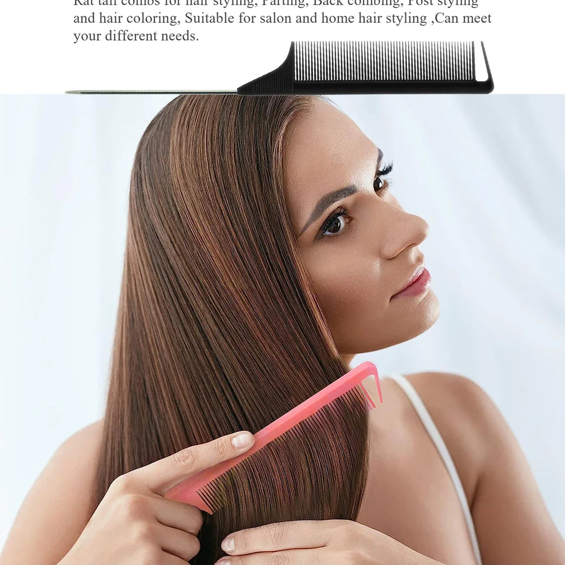 Pro Pointed Tail Salon Hairdressing Hair Styling Anti-static Comb Hair Brush Steel Needle Pin Rat Tail Combs Barber Accessories