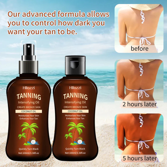 100ml/3.38fl.oz Coconut Tanning Oil Sunless TannersIntensifying Oil Sunless TannersIntensifying Oil New Summer Products