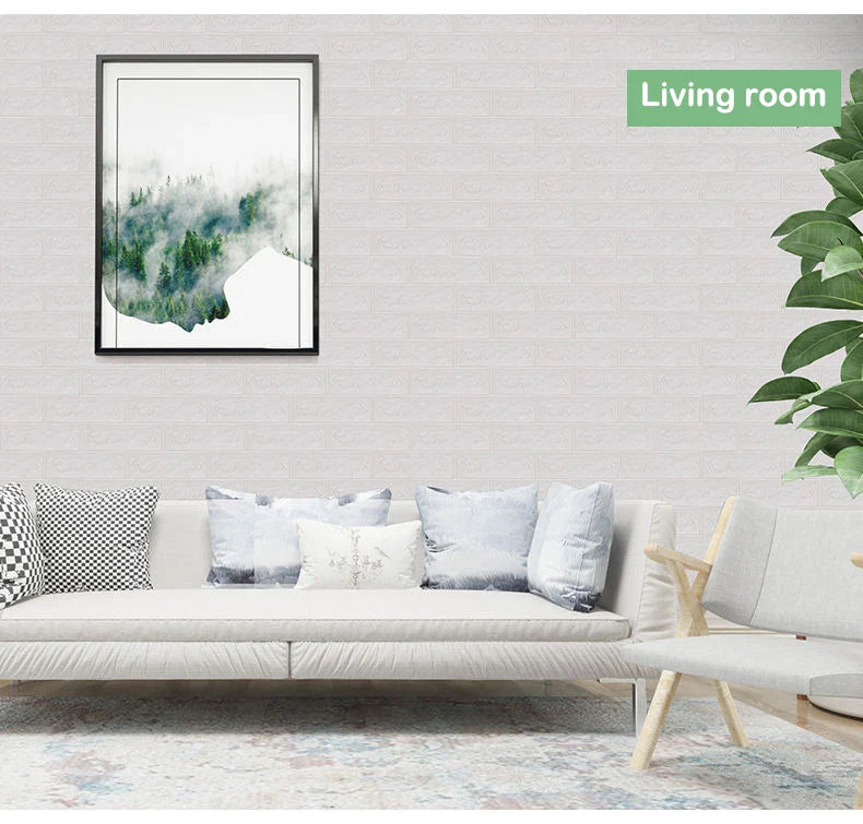 77cm*70cm 3D Self-adhesive Wallpaper Waterproof Brick Retro Wall Stickers Living Room Bedroom Wall Stickers Home Decoration