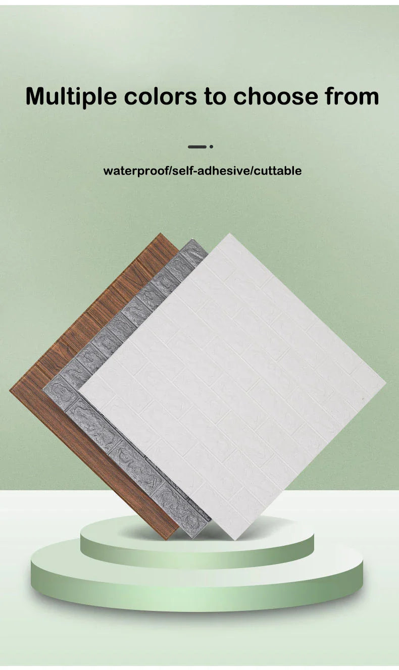 77cm*70cm 3D Self-adhesive Wallpaper Waterproof Brick Retro Wall Stickers Living Room Bedroom Wall Stickers Home Decoration
