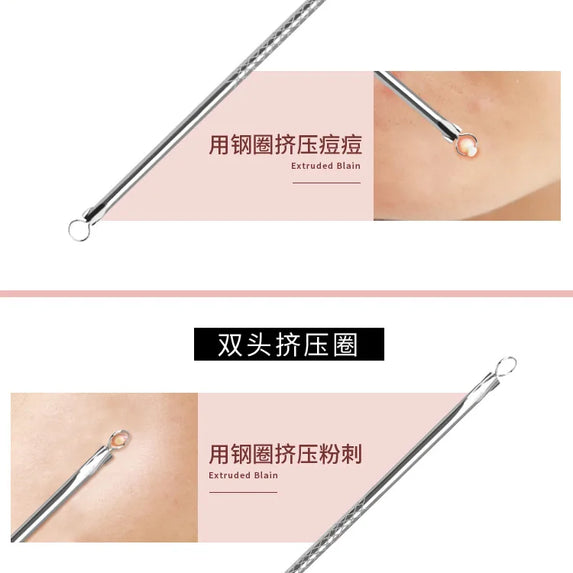 4PCS Acne Blackhead Comedone Black Spot Pimple Blemish Remover Skin Care Women Beauty Acne Treatment Pore Cleanser Needle Hook
