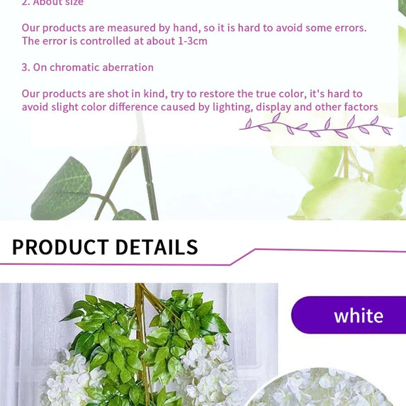 Artificial Wisteria Flower Rattan Wreath, Wedding Arch, Home Garden, Office Decoration, Pendant Plant, Wall Decoration, 12Pcs