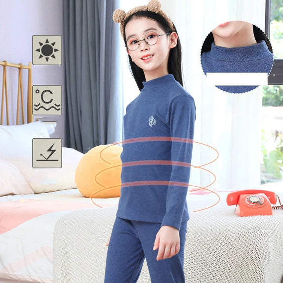 Autumn Winter Thermal Underwear Suit Girls Clothing Sets Boys Pajama Sets Baby No Trace Warm Sleepwear Candy Colors Kids Clothes