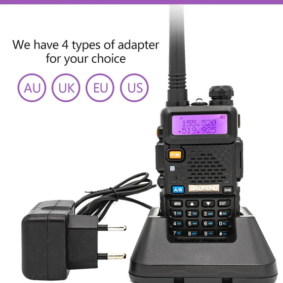 1/2PCS BaoFeng UV-5R 8W Tri-Power Walkie Talkie High Power Dual Band Long Range 128 CH Portable Handheld UV 5R Ham Two Way Radio