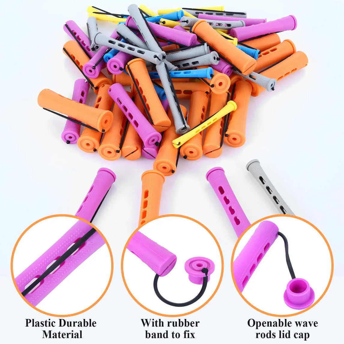 20 Pieces Of Perm Curling Rods 5 Sizes Of Curling Irons Plastic Cold Wave Rods Perming Rods Curling Irons Hair Styling Tools