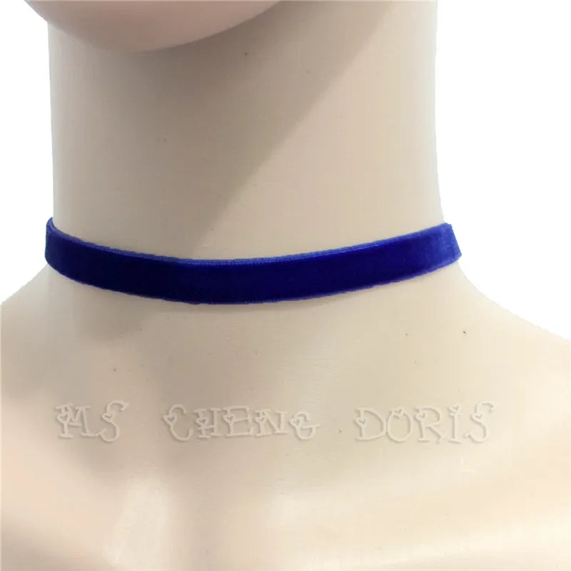 Punk Gothic White Velvet Choker Necklace Tattoo Necklaces Women Chocker Collares Mujer Collier Femme Bijoux Valentine's Day Gift