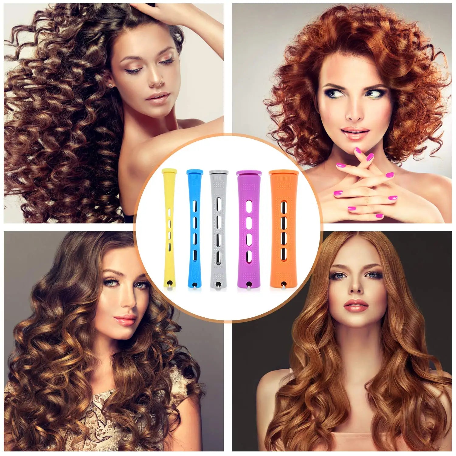 20 Pieces Of Perm Curling Rods 5 Sizes Of Curling Irons Plastic Cold Wave Rods Perming Rods Curling Irons Hair Styling Tools