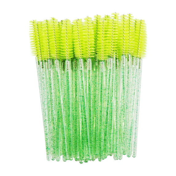 QSTY eyelash brush makeup brushes 50pcs individual disposable mascara applicator comb wand lash makeup brushes tools 6 colors