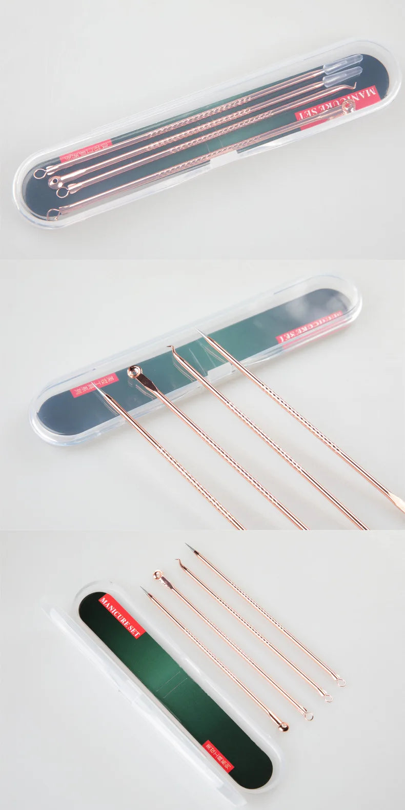 4Pcs Pimple Popper Tool Kit, Blackhead Remover Acne Needle Tools Set Removing Care Comedone Whitehead Popping Zit Skin Care Tool