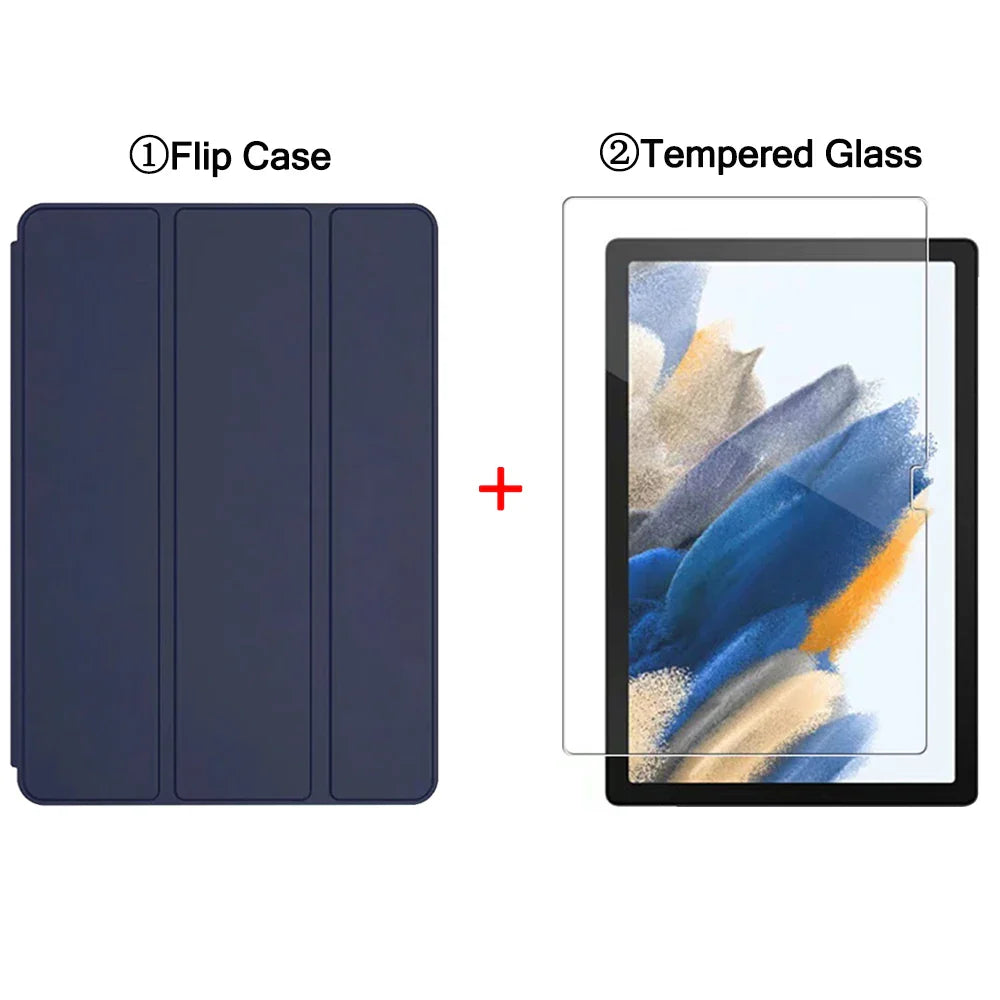 Tablet Stand Protection Flip For Samsung Galaxy Tab A8 10.5'' 2021 Cover for SM-X200 X205 Case Tri-fold Back Case for x200 Film