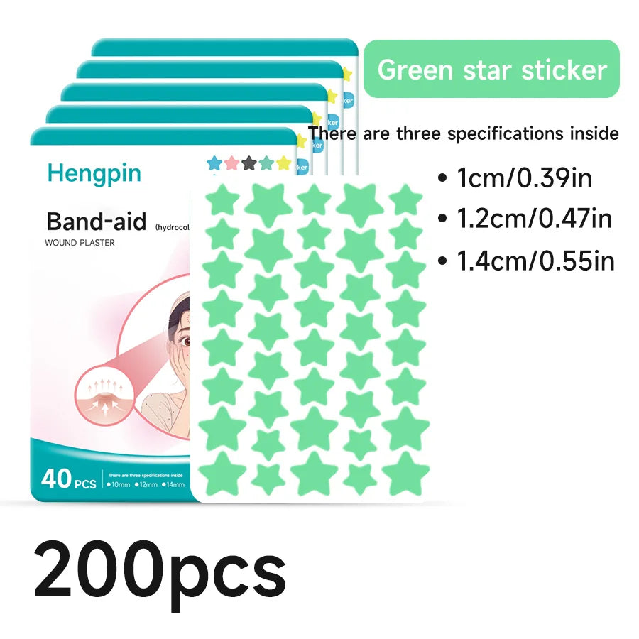 40/200Pcs Repair Acne Patch Fade Blemishes Pimple Marks Closed Acne Blemishes Hydrocolloid Star Shaped Cover Acne Pimple Patch