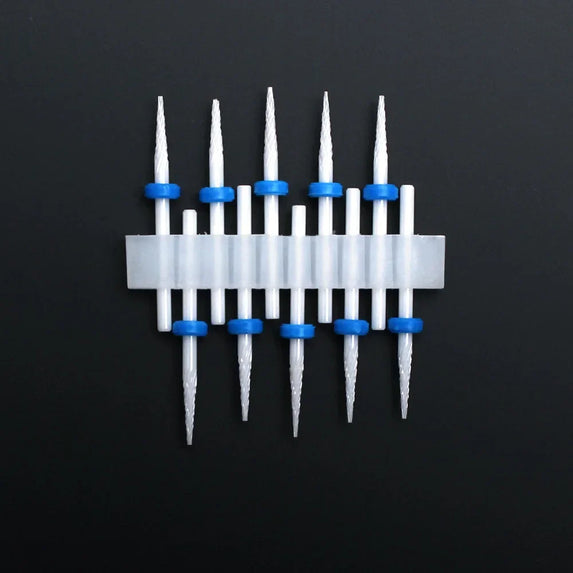 10pcs Ceramic Nail Drill Bits Set Milling Cutter for Manicure Drills Electric Nail Files Cuticle Remove Nail File Art Tools