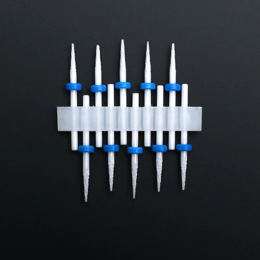 10pcs Ceramic Nail Drill Bits Set Milling Cutter for Manicure Drills Electric Nail Files Cuticle Remove Nail File Art Tools