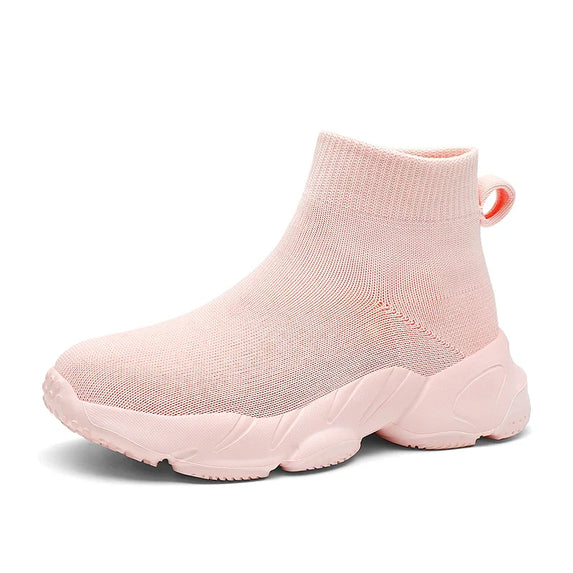 Kid Shoes Sneakers Fashion Knit Luxury Designer High Top Children Shoes Comfortable Casual Running Sports Tennis Shoes Boy Girls