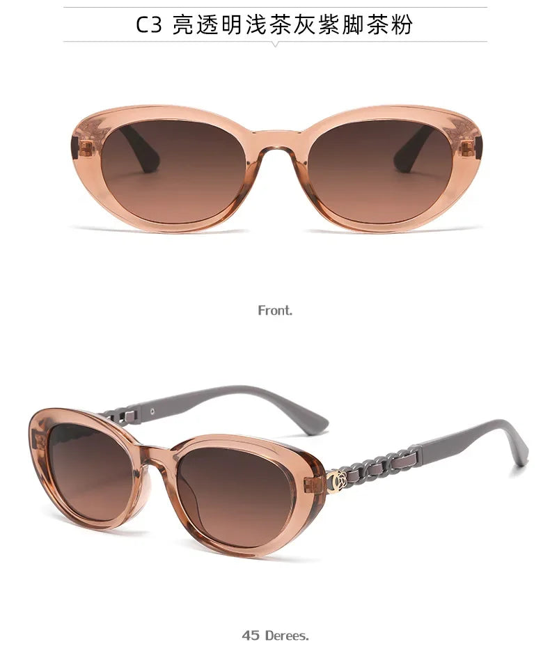 2025 Oval Sunglasses for Women Small Frame Luxury Designer High Quality Sunglass Men Fashion Lentes De Sol Mujer Gafas
