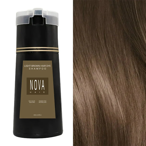 Nova Hair Dye Shampoo Quick Coloring Natural Harmless Cover White Grey Shampoo 3-in-1 Cleaning Nourishing Hair Dye Product