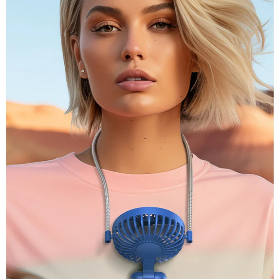 TOPK 5000mAh Mini Portable Fan USB Rechargeable Hand Held Fan,Small Pocket Fan 3 Speeds with Lanyard &Base,USB Desk Fan Foldable