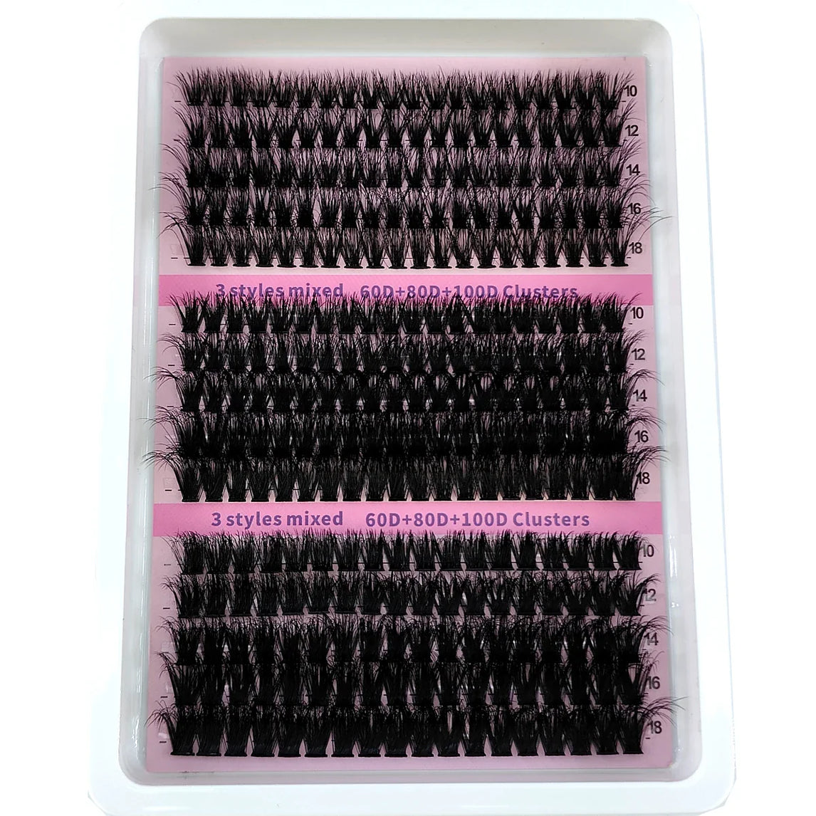 15Rows DIY 5D Fluffy Lash Clusters 60D/80D/100D Thick Eyelash Clusters Wispy Individual Lashes 10-20mm Cluster Eyelash Extension