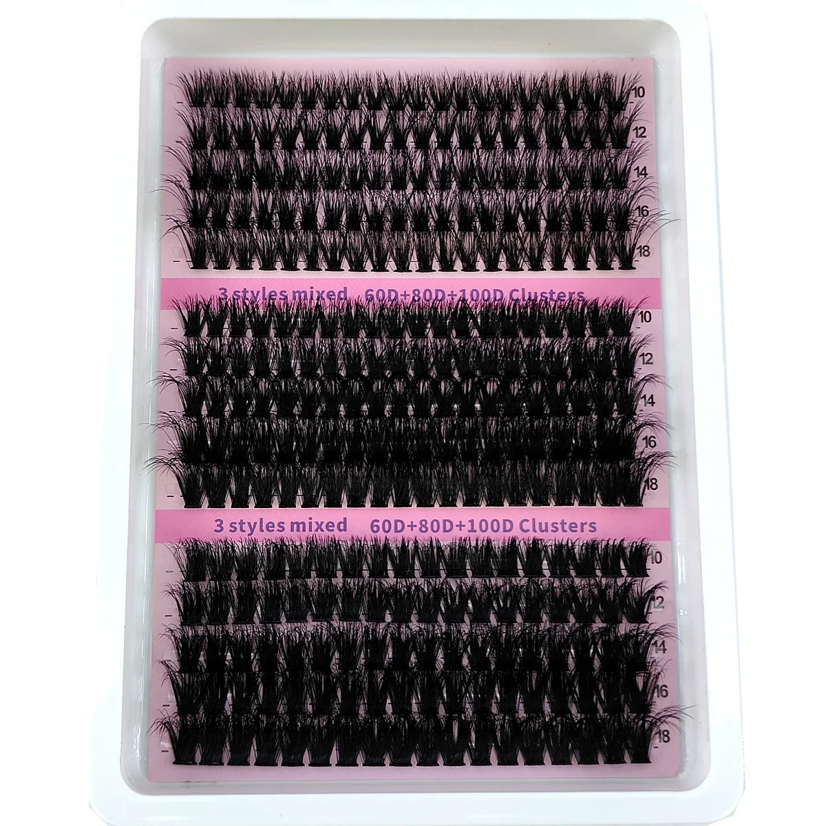 15Rows DIY 5D Fluffy Lash Clusters 60D/80D/100D Thick Eyelash Clusters Wispy Individual Lashes 10-20mm Cluster Eyelash Extension