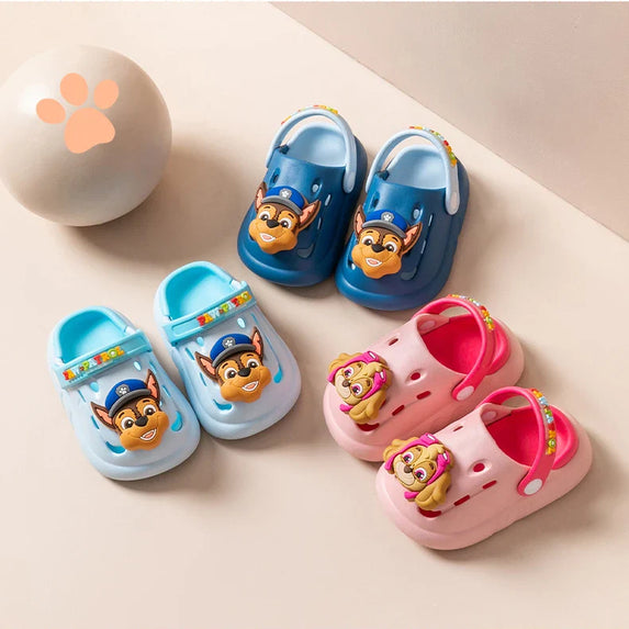 PAW PATROL Kids' Garden Shoes Boy and Girl Indoor Non-slip Soft Sole Slippers Breathable Deodorant Cute Cartoon Bow-Top Sandals