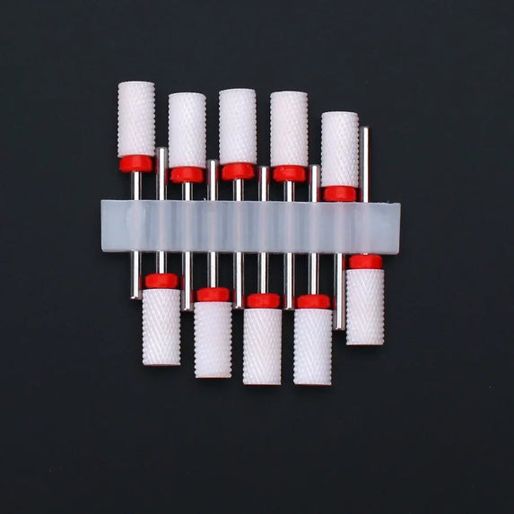 10pcs Ceramic Nail Drill Bits Set Milling Cutter for Manicure Drills Electric Nail Files Cuticle Remove Nail File Art Tools