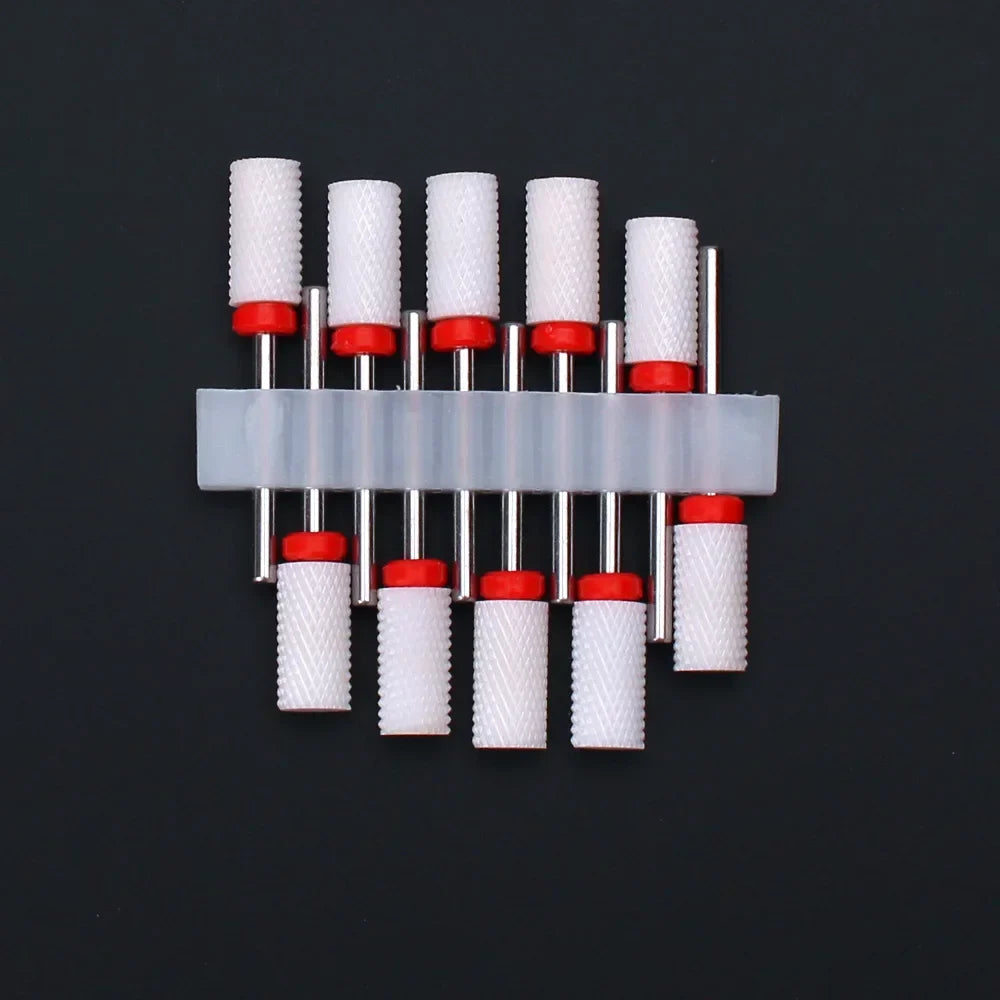10pcs Ceramic Nail Drill Bits Set Milling Cutter for Manicure Drills Electric Nail Files Cuticle Remove Nail File Art Tools