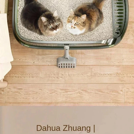 Kitty Sandbox Cat Litter Box Semi-enclosed Splashproof Cat Tray Cat Toilet Cleaning Basin Supplies Pet Toilet Kitten Tray Bedpan
