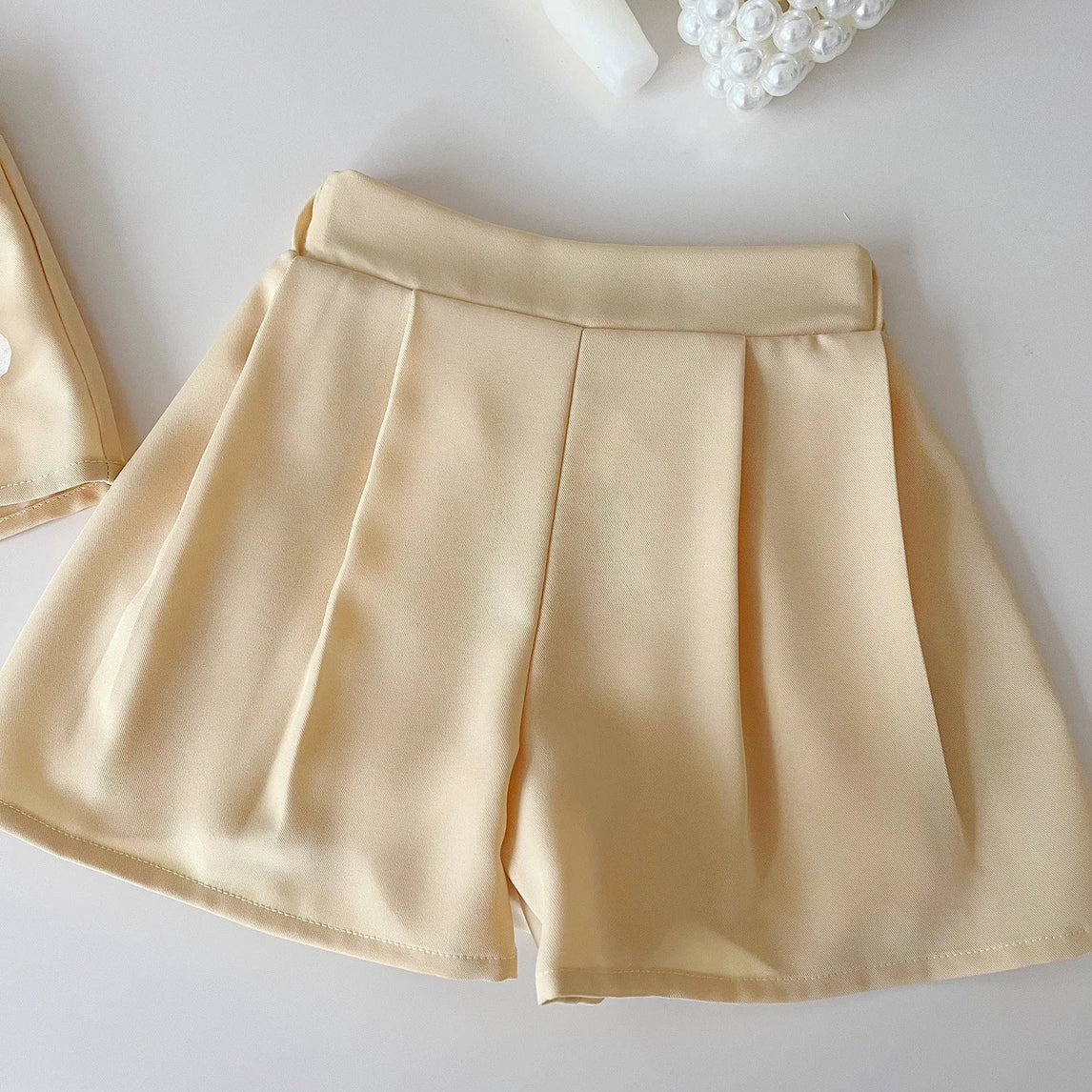 Children's Suit For Girls Summer Cute Three Flowers Short Sleeve Tshirt + Shorts 2 PC Sets Casual Outfit Baby Kids Clothing 