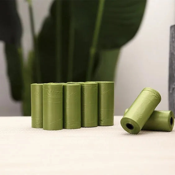 New Pet Biodegradable Trash Bag Dog Poop Bags Bulk Biobase Scented Poo Bag Degradable Cat Waste Bags Dog Poop Dispenser Gifts