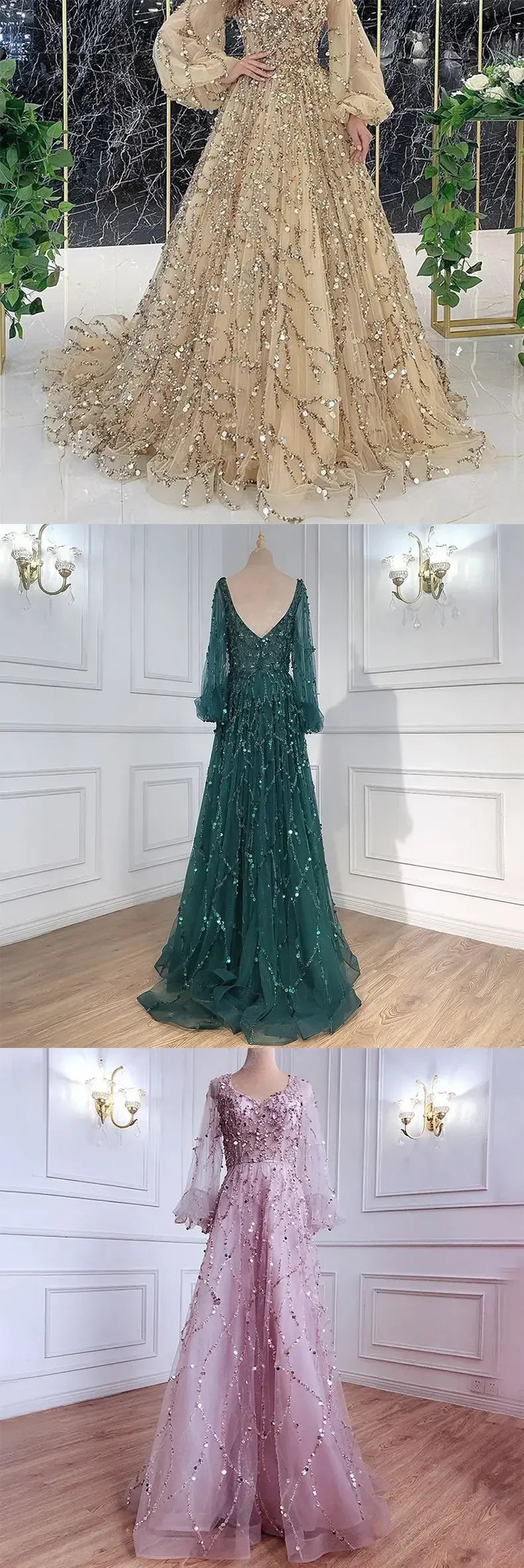 Luxurious Gold Embellished Evening Gown Sexy Lady Queen Atmosphere Long Dress New 2025 Heavy Workmanship Elegant Women's Dress