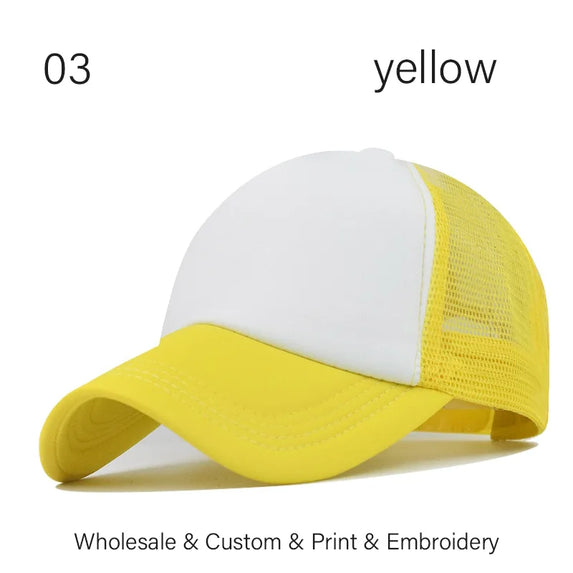 SLECKTON Custom LOGO Embroidery Baseball Cap for Women and Men DIY Print Mens Mesh Cap Fashion Summer Sun Hat Unisex Wholesale