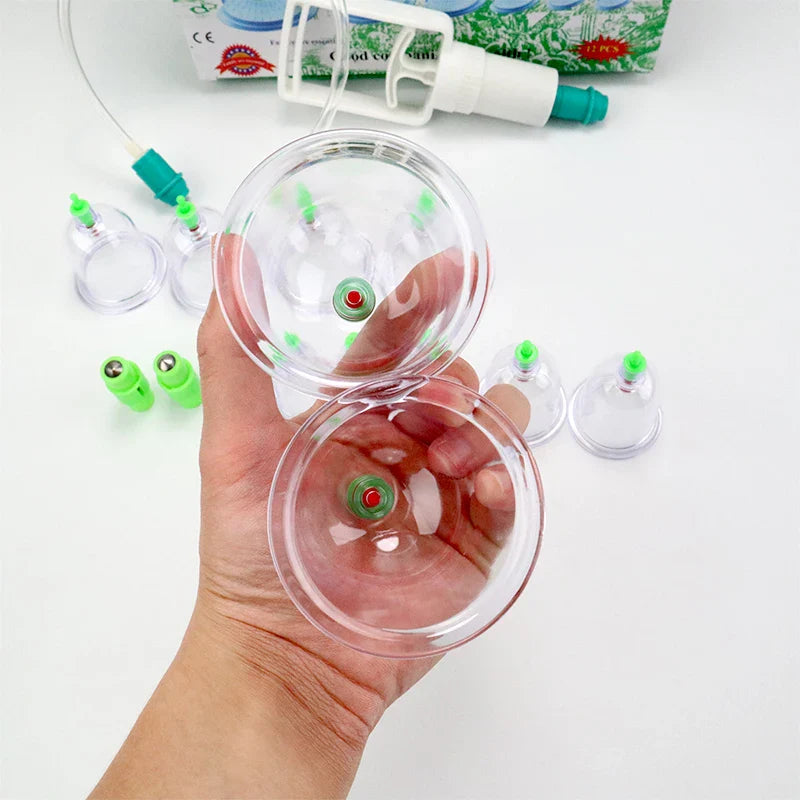 12/6 Pcs Jar Vacuum Cupping Cans Device for Massage Meridian Therapy Acupuncture Anti Cellulite Suction Cup Body Massage Cans