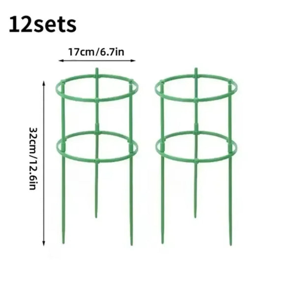 12 Set Plant Support Pile Half Round Climbing Vines Stake Bonsai Fixing Rod Garden Plant Stake Holder Flower Ring Support Rack