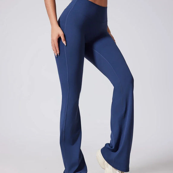 DIAS FIT JOY Women's Hip lifting flared pants high waisted yoga fitness pants sports micro flared yoga pants wide leg pants