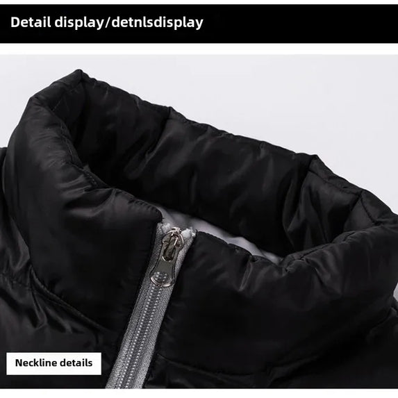 Casual Slim Fit Cotton Coat For Men And Women 2021 Winter Thickened Padded Jacket Fashionable Stand Collar Student Style