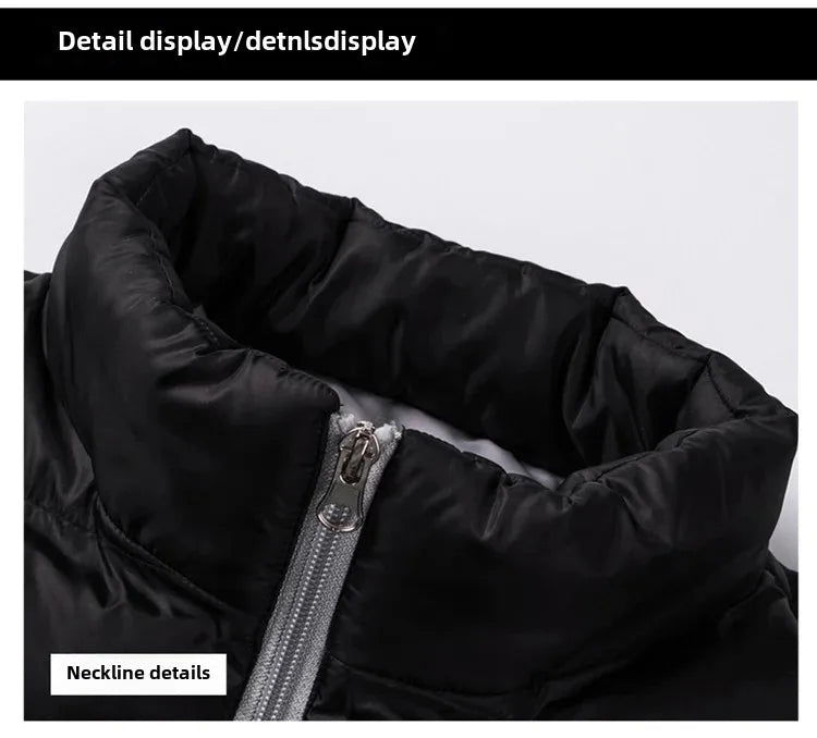 Casual Slim Fit Cotton Coat For Men And Women 2021 Winter Thickened Padded Jacket Fashionable Stand Collar Student Style