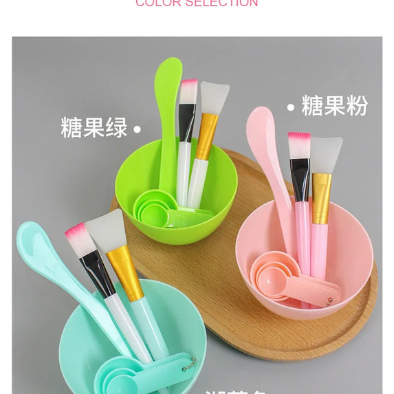 7pcs Facial Brush Mask Bowl Spoon Set Mask Brush Bar DIY Beauty Tools Mixing Tools Skin Care Makeup Supplies Woman Facial Tools