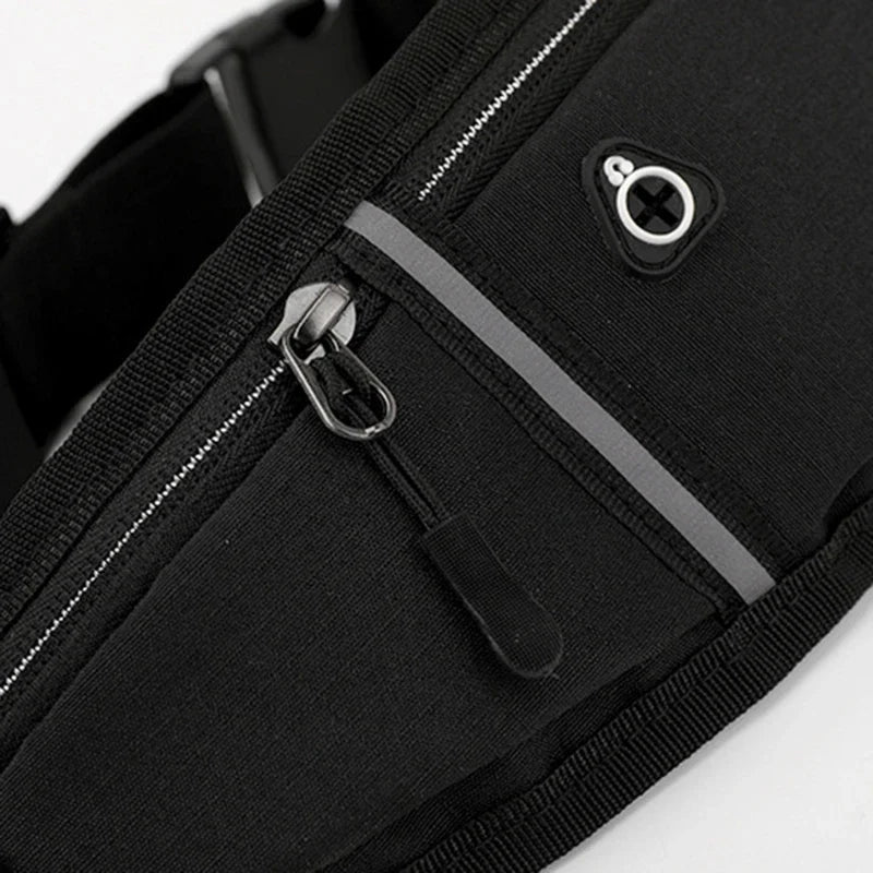 Running Waist Bag Lightweight Waterproof Reflective Strip Waist Fanny Pack Gym Sport Running Waist Pack Adjustable Elastic Strap