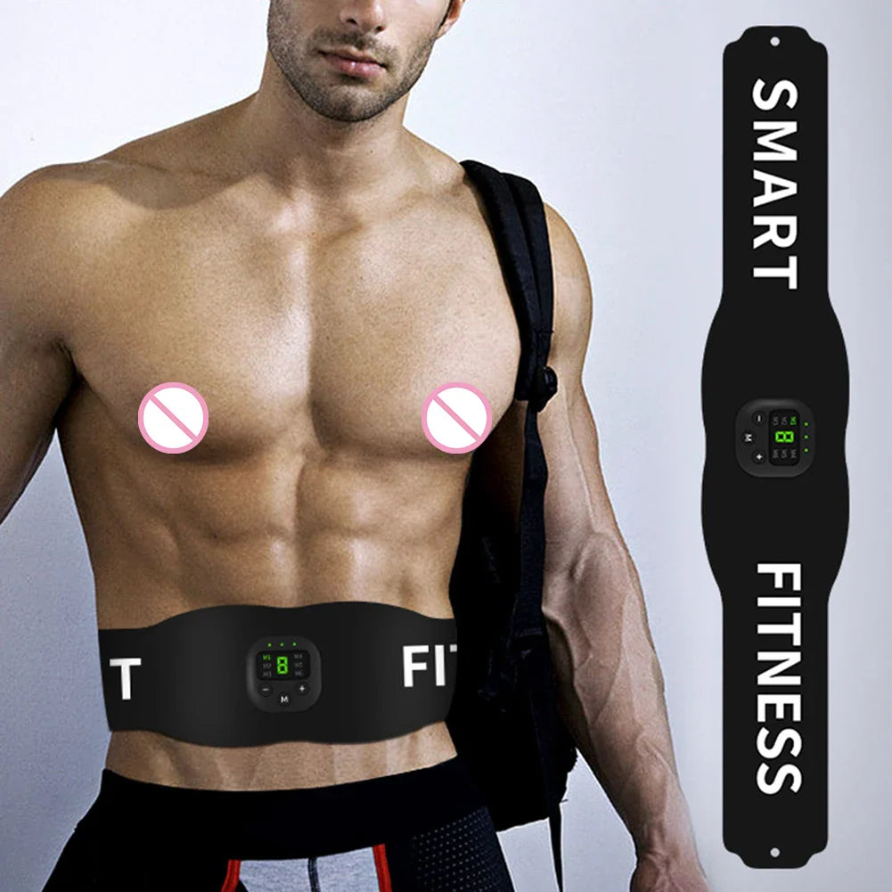 EMS Muscle Stimulator Belly Weight Loss Smart Slimming Waist Band Exercise Massager Body Shaping 19 Modes Gym Fitness Equiment