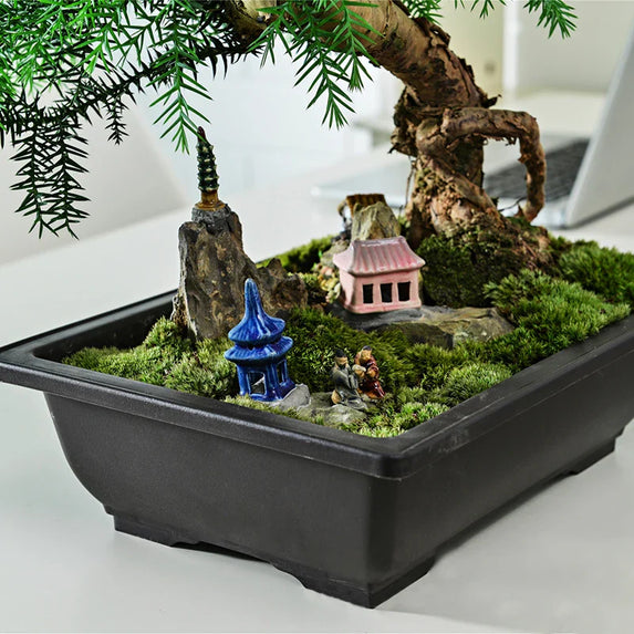 Flowerpots Imitation Purple Clay Succulent Plants Pots Outdoor Garden Landscape Bonsai Pot Trays Rectangular Square Planter