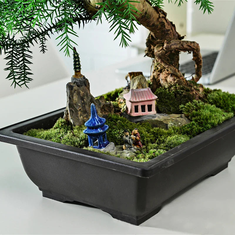 Flowerpots Imitation Purple Clay Succulent Plants Pots Outdoor Garden Landscape Bonsai Pot Trays Rectangular Square Planter