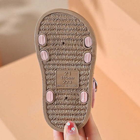 Girls Baby Bow Sandals Summer New Versatile Anti Slip Outdoor Student Princess Sandals Sweet Fashion Summer Kids Beach Sandals