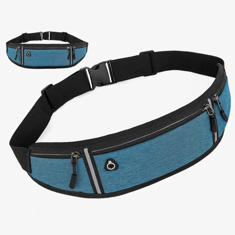 Running Waist Bag Lightweight Waterproof Reflective Strip Waist Fanny Pack Gym Sport Running Waist Pack Adjustable Elastic Strap