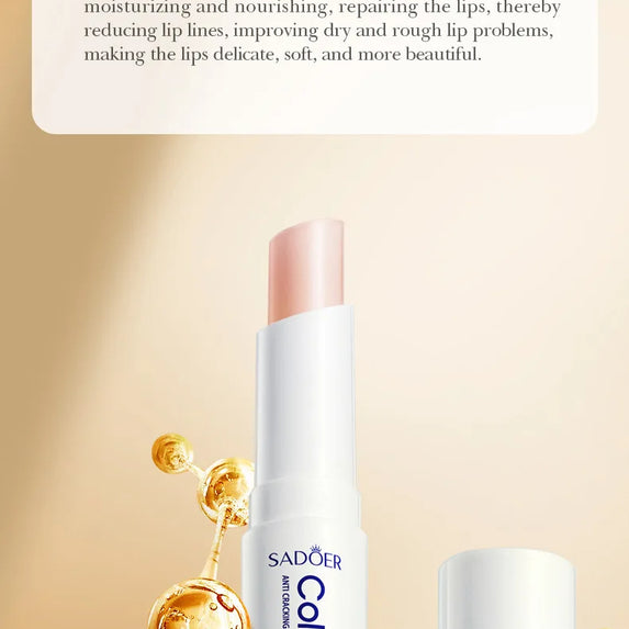 SADOER Collagen Lip Balm Moisturizing Anti Cracking Brightening  Repair Nourishing Hydrating Lipstick Lips Skin Care Products