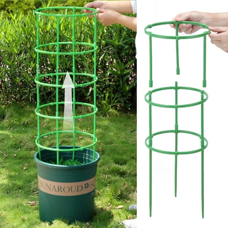 12 Set Plant Support Pile Half Round Climbing Vines Stake Bonsai Fixing Rod Garden Plant Stake Holder Flower Ring Support Rack